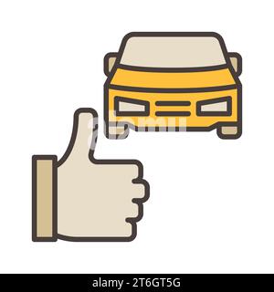 Car and Thumbs Up vector Carsharing concept colored icon or design element Stock Vector