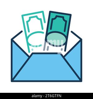 Cash in Opened Envelope vector Money concept colored icon or design element Stock Vector