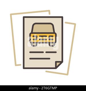 Car Sharing Documents vector concept colored icon or sign Stock Vector