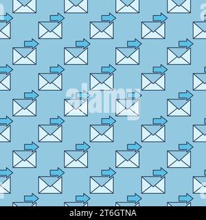 Arrow with Envelope vector Send Message concept colored seamless pattern Stock Vector