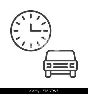 Car Rental Time vector concept icon or sign in thin line style Stock Vector