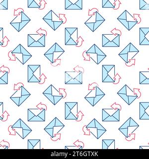 Reply to E-mail Message vector concept colored seamless pattern Stock Vector