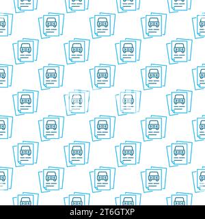 Carsharing Documents vector concept seamless pattern in outline style Stock Vector