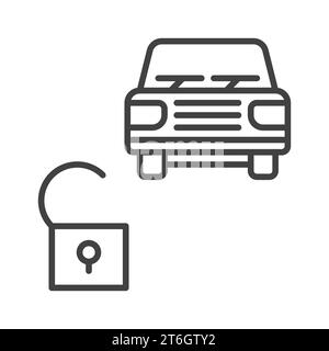 Opened Car vector Carsharing concept outline icon or symbol Stock Vector
