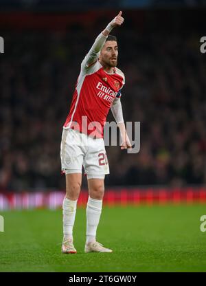 London, UK. 08th Nov, 2023. 08 Nov 2023 - Arsenal v Sevilla - Champions League - Emirates Stadium. Arsenal's Jorginho during the Champions League match against Sevilla. Picture Credit: Mark Pain/Alamy Live News Stock Photo