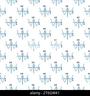 Math Graph vector Mathematical function concept colored seamless pattern Stock Vector