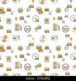 Car Sharing Seamless Background - vector Carsharing concept Pattern Stock Vector