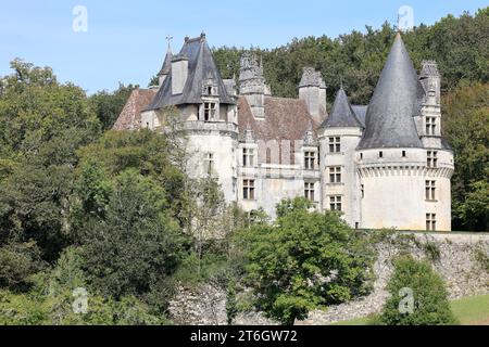 Puyguilhem Castle. In the Périgord Vert countryside, the Château de Puyguilhem, built in the 16th century, has a Renaissance style close to that of th Stock Photo