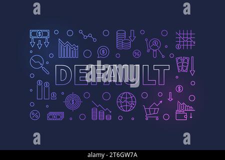 Default vector Finance concept horizontal colorful banner - Recession illustration with dark background Stock Vector