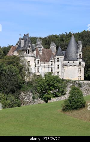 Puyguilhem Castle. In the Périgord Vert countryside, the Château de Puyguilhem, built in the 16th century, has a Renaissance style close to that of th Stock Photo