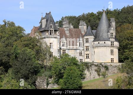 Puyguilhem Castle. In the Périgord Vert countryside, the Château de Puyguilhem, built in the 16th century, has a Renaissance style close to that of th Stock Photo