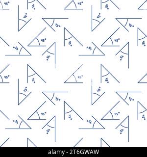 45 Degree Angle vector Mathematics Corner concept outline seamless pattern Stock Vector
