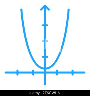 Math Function Graph vector concept blue minimal icon or symbol Stock Vector
