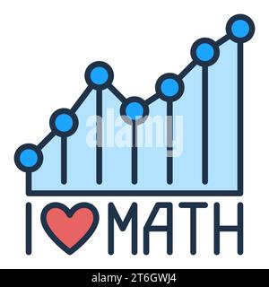 I Love Math vector Mathematics concept colored icon or design element Stock Vector