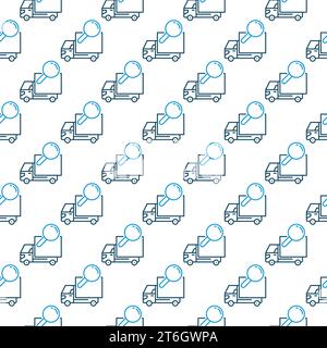Delivery Truck with Magnifying Glass vector Trucks Search concept seamless pattern in outline style Stock Vector