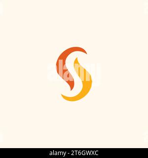 SS Logo Simple With Orange Color Stock Vector