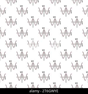 Mathematics Wave Graph vector Mathematical Function concept outline seamless pattern Stock Vector