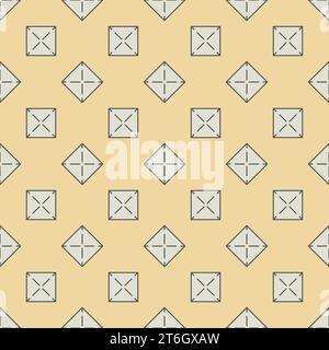 Square Geometric Shape vector modern seamless pattern. Geometry and Mathematics concept background Stock Vector