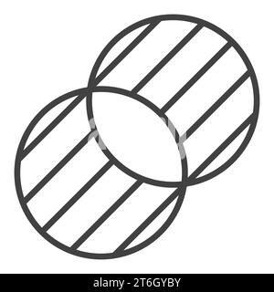 Intersecting Circles vector merge concept icon or symbol in outline style Stock Vector