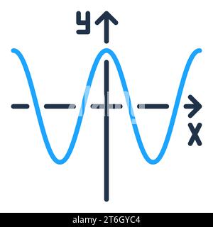 Math Graph vector Mathematical function concept colored icon or design element Stock Vector