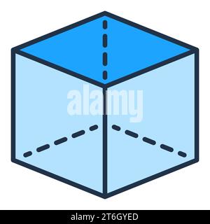 Mathematics Cube vector concept colored icon or logo element Stock Vector