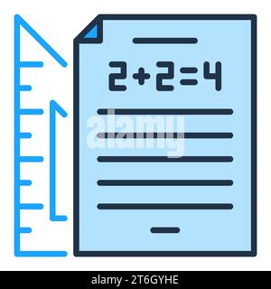 Math Sheet of Paper with Triangle vector concept colored icon or design element Stock Vector