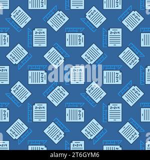 Math Sheet of Paper with Triangle vector concept colored seamless pattern Stock Vector