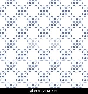Basic Mathematical Symbols vector Math concept linear seamless pattern Stock Vector