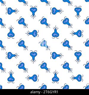 Microbe Virus vector Microbiology Science concept colored seamless pattern Stock Vector