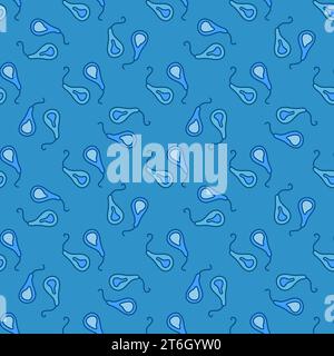 Prokaryote Pair vector Bacterium concept blue modern seamless pattern Stock Vector