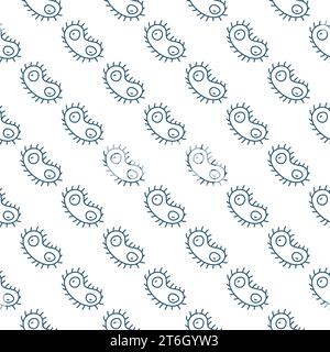 Dangerous bacteria vector Genetics concept linear seamless pattern Stock Vector