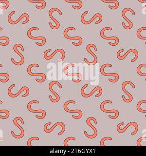 Spirilla Spiral Bacterium vector Science concept red creative seamless pattern Stock Vector