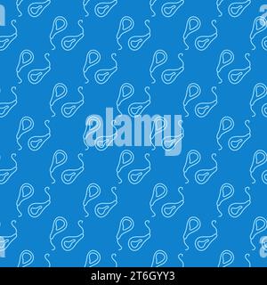 Prokaryote Pair vector concept blue outline seamless pattern Stock Vector