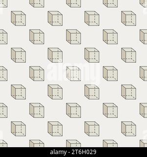 Cube Geometric Shape colored vector seamless pattern. Geometry concept background Stock Vector