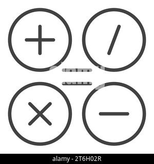 Math symbols linear icon. Thin line illustration. Is less, greater or ...
