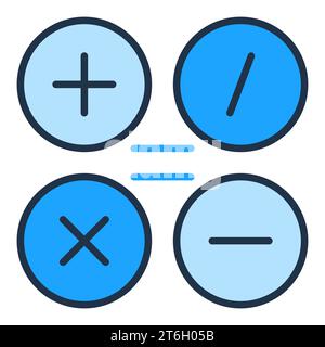 Basic Math Symbols vector Mathematics concept colored icon or logo element Stock Vector
