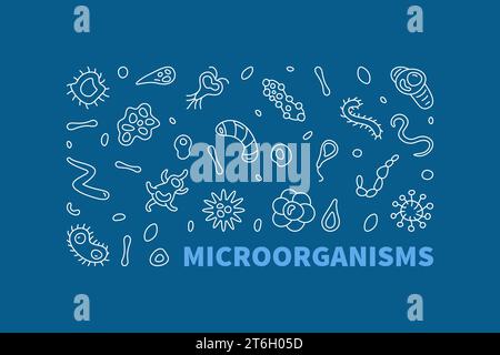 Microorganisms vector Micro Organisms concept creative linear round ...