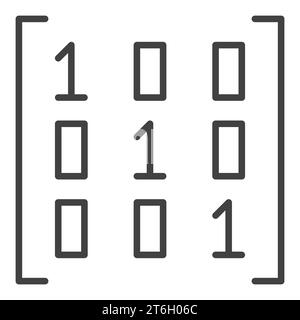 Mathematics Matrix vector concept thin line icon or symbol Stock Vector