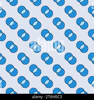Intersecting Circles vector Mathematics concept colored seamless pattern Stock Vector