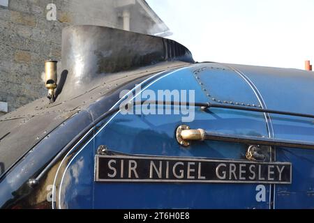 Sir Nigel Gresley Steam Train - Grosmont Station - 60007 LNER Class A4 4498 - North Yorkshire Moors Railway - Historic Railway Line - Yorkshire UK Stock Photo