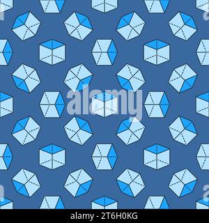 Mathematics Cube vector concept colored seamless pattern Stock Vector