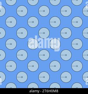 Circle Mathematics Figure blue seamless pattern - Geometry Education concept vector background Stock Vector
