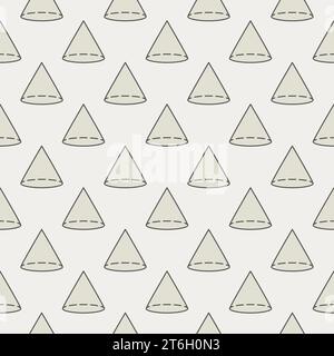 Cone Shape vector creative seamless pattern. Geometry concept colored background Stock Vector