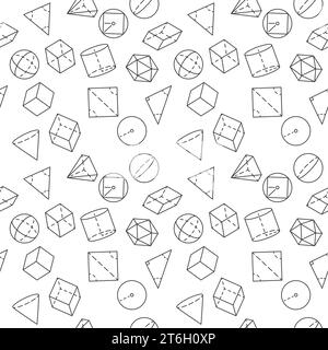 Geometrical Figures simple pattern with vector Geometry Education concept seamless background Stock Vector
