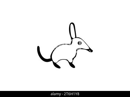 Bilby icon minimal style illustration design Stock Vector