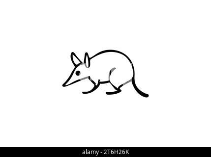 Bilby icon minimal style illustration design Stock Vector