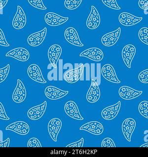 Microbe or Bacteria vector Infusorium concept outline blue seamless pattern Stock Vector