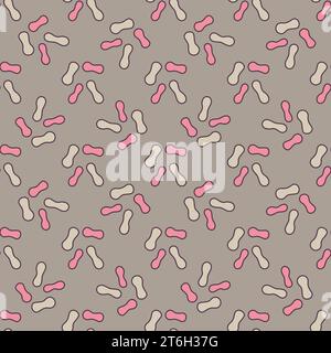 Simple Microbes vector concept colored seamless pattern Stock Vector
