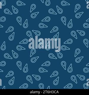Microbe Primitive Bacteria vector blue concept linear seamless pattern Stock Vector