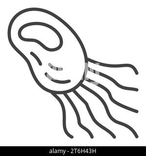 Prokaryote Microbe vector concept icon or symbol in outline style Stock Vector